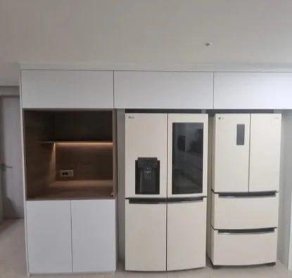 화이트 톤 키친핏 냉장고장 리폼 경기 성남시 시공 후