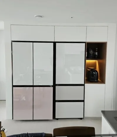 크림 베이지 색상 맞춤 냉장고장 경기 용인시 시공 후